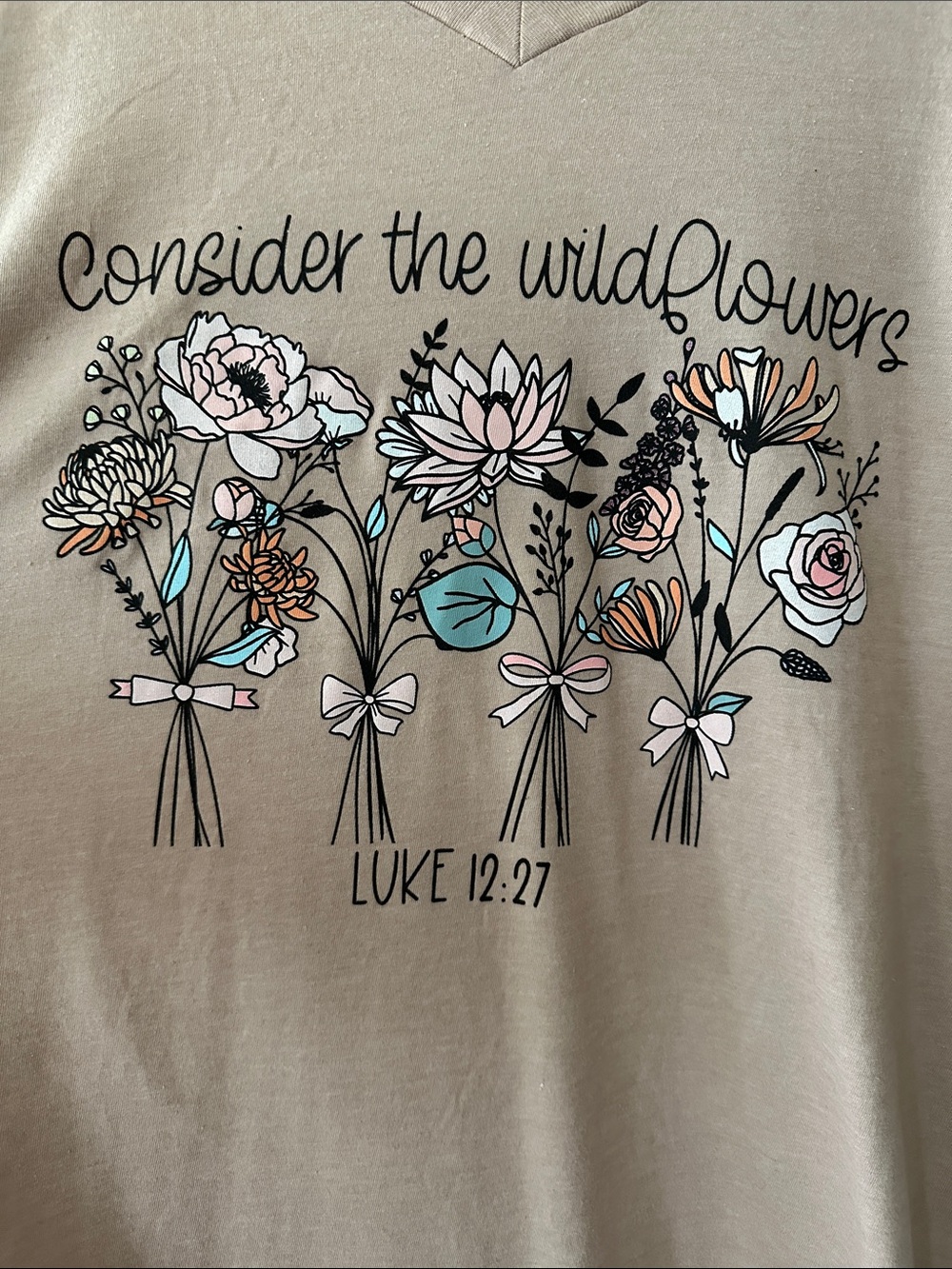 Love in Faith Dusty Pink “Consider the Wildflowers” Graphic Tee XL - Picture 4 of 10